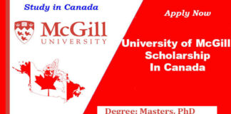 University of McGill Scholarship 2023-24 In Canada [Fully Funded]