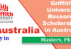 Griffith University Research Scholarships 2023-24 in Australia [Funded]
