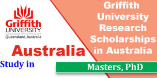 Griffith University Research Scholarships 2023-24 in Australia [Funded]