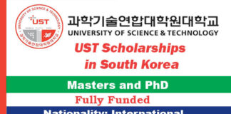 UST Scholarships 2023-24 in South Korea [Fully Funded]