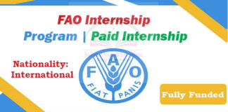 FAO Internship Program 2023 [Fully Funded] | Paid Internship