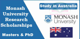 Monash University Research Scholarships 2023-24 in Australia [Fully Funded]
